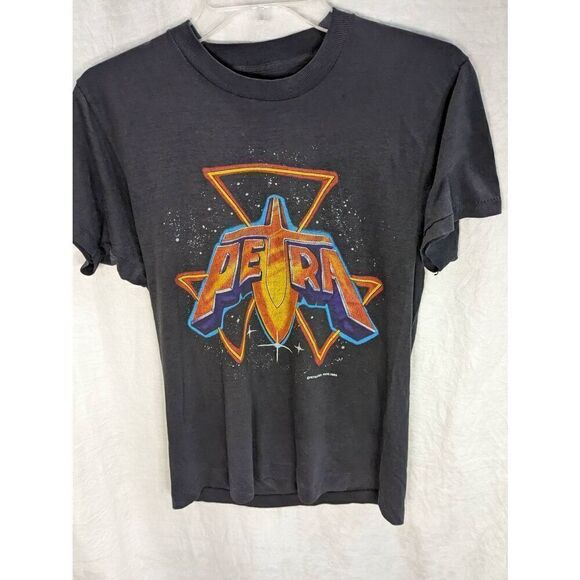 Vintage Tops - Vintage Petra Metal Band Tee Black Softstyle Petrified Prod 1985 Small S